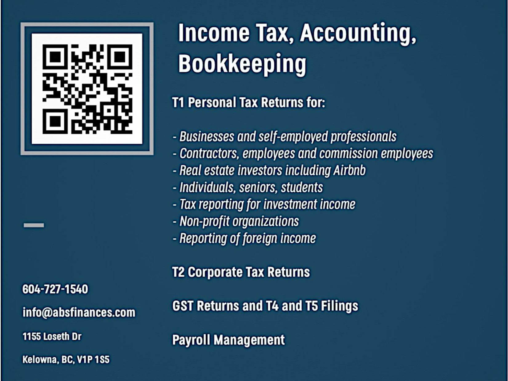 Prepare for the current tax season in Canada with our services, including Income Tax, Accounting, and Bookkeeping